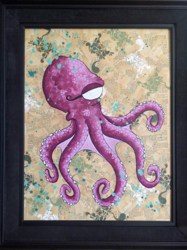 Peinture intitulée "Little Kraken- MKE…" par Michaeldelmas, Œuvre d'art originale