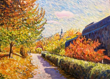 Картина под названием "Осень у крепости Ма…" - Ara Avetisyan, Подлинное произведение искусства, Масло
