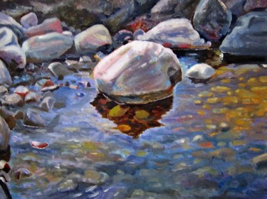 Pintura titulada "Камни в воде" por Ara Avetisyan, Obra de arte original, Oleo Montado en Bastidor de camilla de madera
