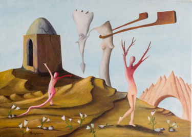 Malerei mit dem Titel "Des-Orient o el bal…" von Antoni Torres Molina, Original-Kunstwerk, Öl