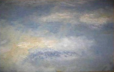 Painting titled "Clouds" by Attila A. Toth, Original Artwork, Oil