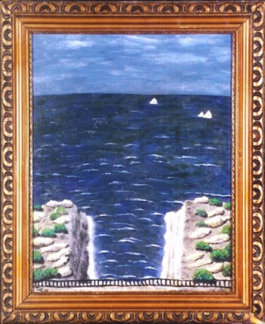 Painting titled "Shore of Pula" by Attila A. Toth, Original Artwork, Oil