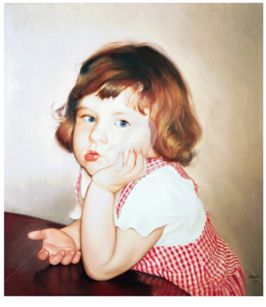 Painting titled "Little Girl." by Paul Atorin, Original Artwork, Oil