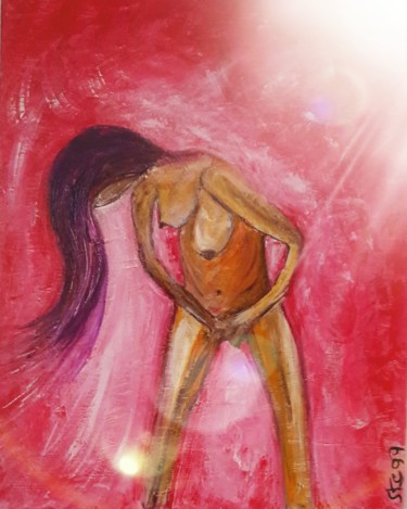 Peinture intitulée "Lady purple" par Stega, Œuvre d'art originale, Acrylique