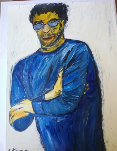 Schilderij getiteld "French actor" door Stega, Origineel Kunstwerk, Acryl