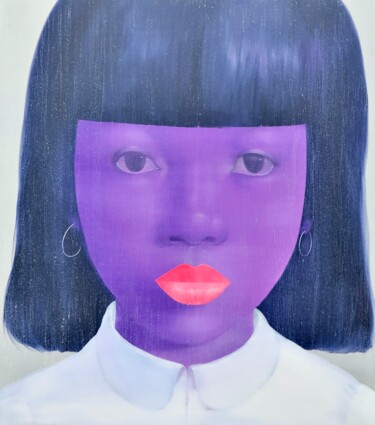 Картина под названием "Purple Woman" - Attasit Pokpong, Подлинное произведение искусства, Акрил Установлен на Деревянная рам…