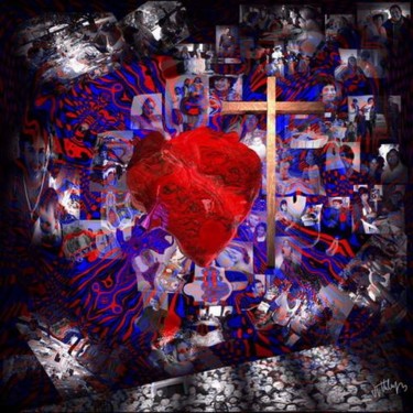 Arts numériques intitulée "Coeur de Jésus" par Jean-Luc Atteleyn, Œuvre d'art originale, Modélisation 3D