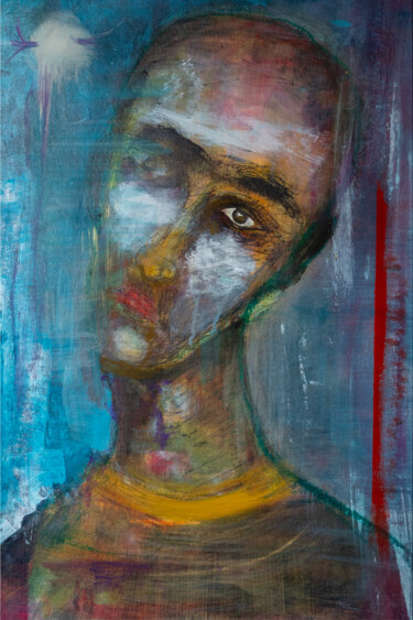 Digital Arts titled "Blue" by Attila Hangyal, Original Artwork, Digital Painting