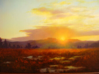 Painting titled "sunset" by Attila Karácsony, Original Artwork