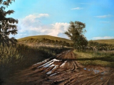 Painting titled "after rain" by Attila Karácsony, Original Artwork
