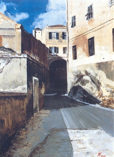 Painting titled "Via S. Croce" by Attilio Frau, Original Artwork, Oil