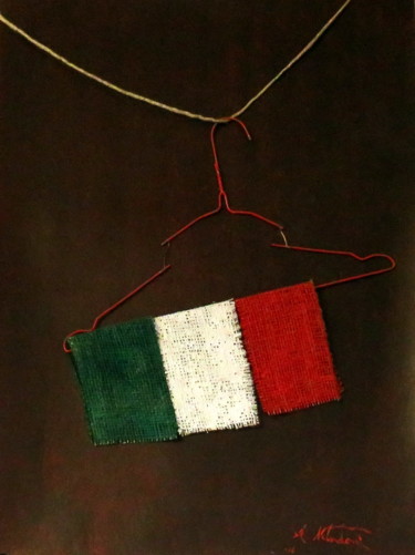 Colagens intitulada "Italia in bilico" por Nebuloni, Obras de arte originais, Colagens