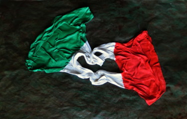 Collagen mit dem Titel "Italia divisa" von Nebuloni, Original-Kunstwerk, Collagen
