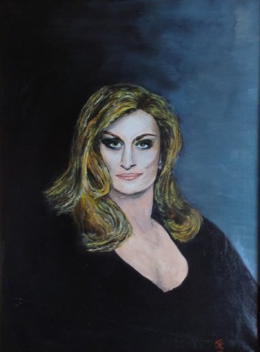 Peinture intitulée ""Dalida"" par Beppe, Œuvre d'art originale, Huile