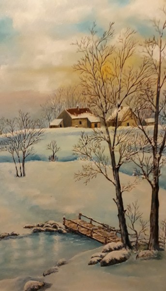 Peinture intitulée "matin-d-hiver.jpg" par Beppe, Œuvre d'art originale, Huile