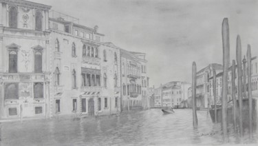 Drawing titled "Venice" by Aubin De Jongh, Original Artwork, Pencil