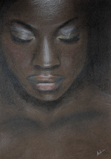Dessin intitulée "Queen Africa" par Aubin De Jongh, Œuvre d'art originale, Crayon