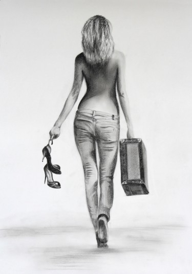 Dibujo titulada "Wanderer" por Aubin De Jongh, Obra de arte original, Otro