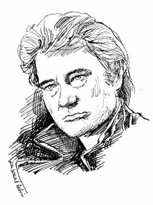 Dessin intitulée "Johnny Hallyday" par Jean Bernard Auboin, Œuvre d'art originale