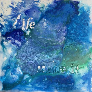Painting titled "Blue Life" by Audrey Herrmann, Original Artwork, Acrylic