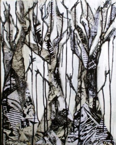 Peinture intitulée "les arbres pleurent" par Aude Garin, Œuvre d'art originale