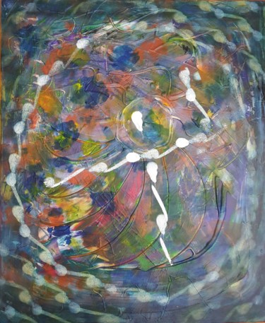 제목이 "Le magicien jongleur"인 미술작품 Aude Peris로, 원작, 아크릴 나무 들것 프레임에 장착됨