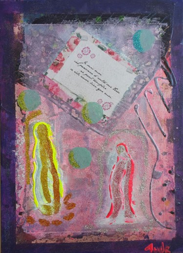 Painting titled "Etre Soi" by Aude Peris, Original Artwork, Acrylic Mounted on Wood Stretcher frame