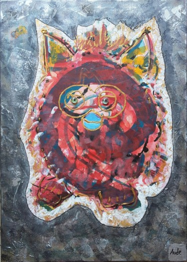 Painting titled "Furb'" by Aude Peris, Original Artwork, Acrylic Mounted on Wood Stretcher frame