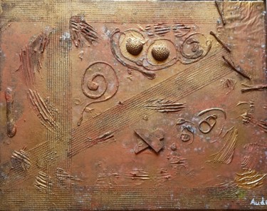 Peinture intitulée "Soleil d'or" par Aude Peris, Œuvre d'art originale, Acrylique Monté sur Châssis en bois