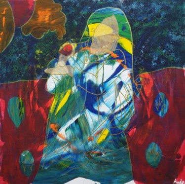 Картина под названием "Ma Tahitienne" - Aude Peris, Подлинное произведение искусства, Акрил Установлен на Деревянная рама дл…