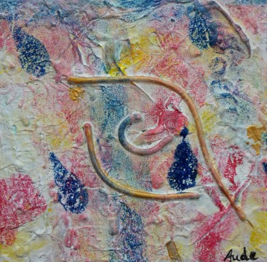 Painting titled "L'oeil." by Aude Peris, Original Artwork, Acrylic Mounted on Wood Stretcher frame