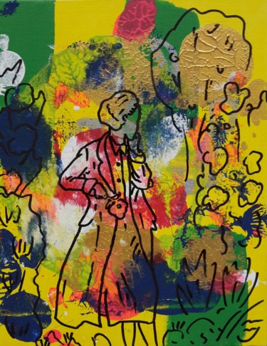 Malerei mit dem Titel "De l'espoir! On veu…" von Aude Peris, Original-Kunstwerk, Acryl Auf Karton montiert