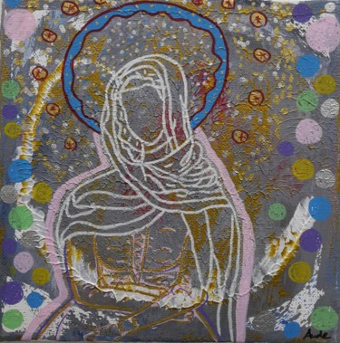 Painting titled "Faith Bubbles." by Aude Peris, Original Artwork, Acrylic Mounted on Wood Stretcher frame