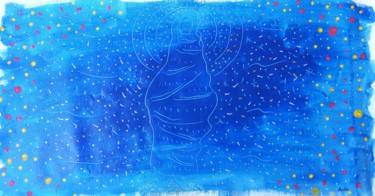 Pintura titulada "Vierge bleue scinti…" por Aude Peris, Obra de arte original, Acrílico