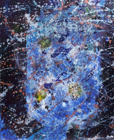 Ζωγραφική με τίτλο "Constellations." από Aude Peris, Αυθεντικά έργα τέχνης, Ακρυλικό Τοποθετήθηκε στο Ξύλινο φορείο σκελετό