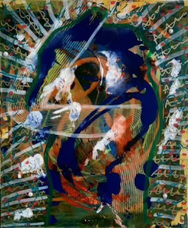 Peinture intitulée "L'homme solaire bis" par Aude Peris, Œuvre d'art originale, Acrylique Monté sur Châssis en bois