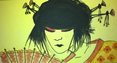 Painting titled "geisha" by Gwen Audebert, Original Artwork, Acrylic