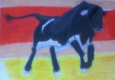 Painting titled "Puissance" by Gwen Audebert, Original Artwork, Pastel