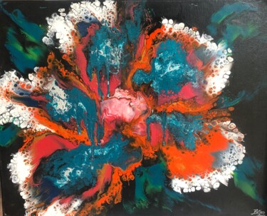 Painting titled "MARGUERITE" by Aude Matias Da Costa, Original Artwork, Acrylic Mounted on Wood Stretcher frame