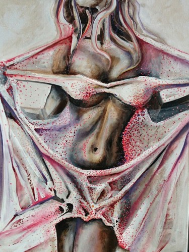 Картина под названием "Voile de Femme" - Audrey Brefort, Подлинное произведение искусства, Акрил