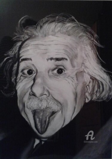 Desenho intitulada "Albert Einstein" por Mzelle Cecca Artwork, Obras de arte originais, Pastel