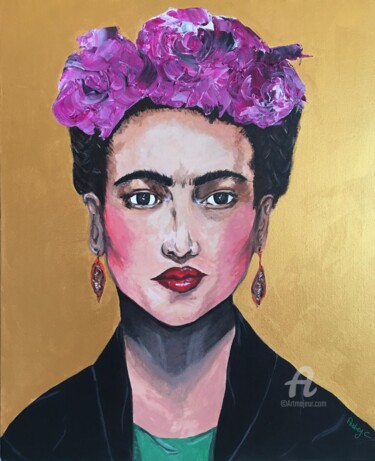 Pintura intitulada "Frida Kahlo" por Mzelle Cecca Artwork, Obras de arte originais, Acrílico
