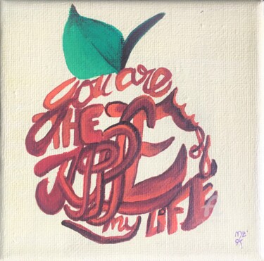 Painting titled "You are the apple o…" by Mzelle Cecca Artwork, Original Artwork, Acrylic