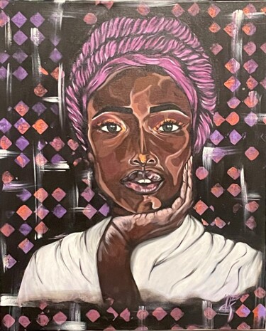 Pintura titulada "Purple Woman" por Mzelle Cecca Artwork, Obra de arte original, Acrílico Montado en Bastidor de camilla de…
