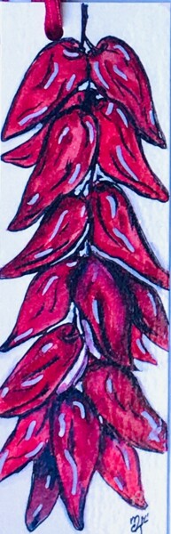 Drawing titled "marque page piments…" by Mzelle Cecca Artwork, Original Artwork, Ink
