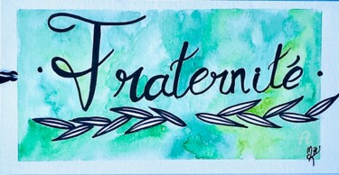 Dibujo titulada "marque page Fratern…" por Mzelle Cecca Artwork, Obra de arte original, Tinta