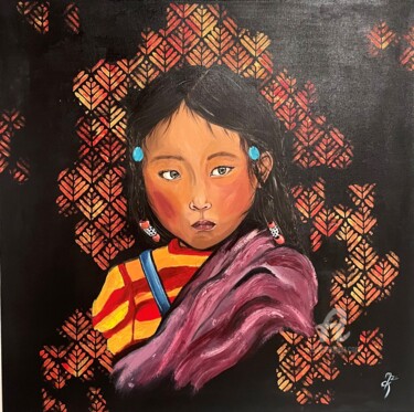 Tekening getiteld "Petite Vietnamienne" door Mzelle Cecca Artwork, Origineel Kunstwerk, Acryl