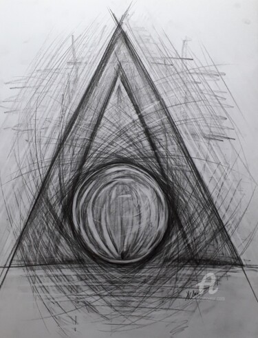 Drawing titled "Vu du dessus" by Audrey Claire, Original Artwork, Graphite