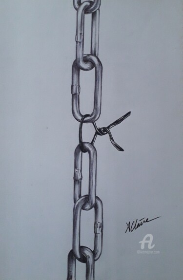 Drawing titled "Weak" by Audrey Claire, Original Artwork, Ballpoint pen