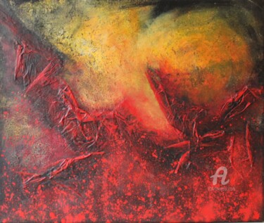 Schilderij getiteld "Ambivalence" door Audrey Claire, Origineel Kunstwerk, Acryl Gemonteerd op Frame voor houten brancard